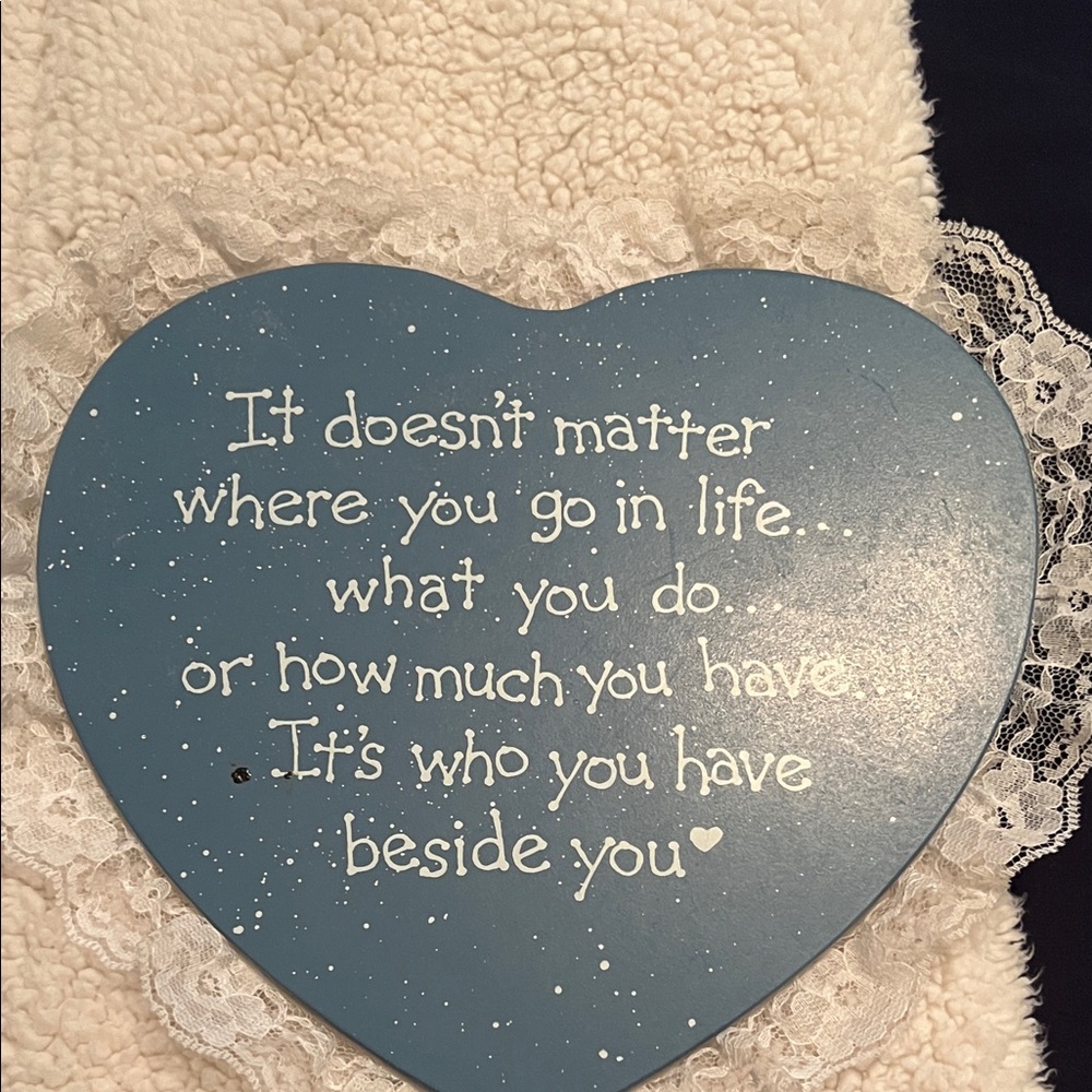 Blue Heart-Shaped Decorative Sign